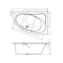 Riho Lyra 140x90cm, Raumsparbadewanne, gl&auml;nzende...