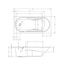 Riho Lazy 180x80cm, rechteckige Badewanne, gl&auml;nzende...