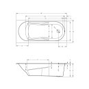 Riho Lazy 180x80cm, rechteckige Badewanne, gl&auml;nzende...