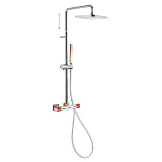 Tres Loft Colors, Thermostatset Brausebatterie, Rot-chrom