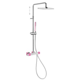 Tres Loft Colors, Thermostatset Brausebatterie, Pink-chrom