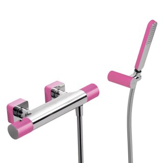 Tres Loft Colors, Thermostat Brausebatterie, Pink-chrom
