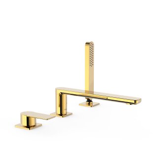 Tres Loft Colors, Einhebel Wannenrandbatterie 3&nbsp;Loch, 24k Gold