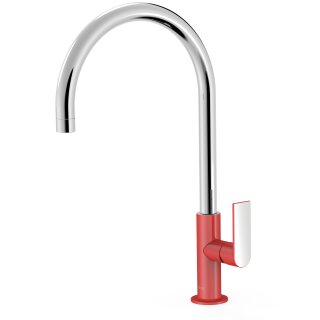 Tres Loft Colors, Einhebel Waschtischmischer, Rot-chrom