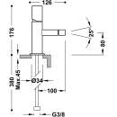 Tres Study Exclusive, Einhebel Bidetmischer, schwarz matt