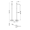 Tres Study Exclusive, Waschtischarmatur bodenstehend, 24k...