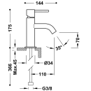 Tres Study Exclusive, Einhebel Waschtischmischer, 24k...
