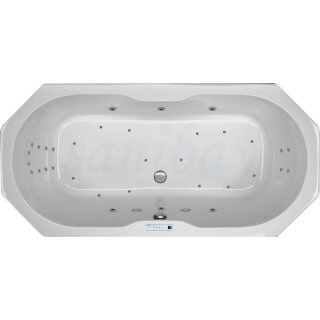 Achteck Whirlpool Sanibay Treviso, 185x90cm, mit Whirlpoolsystem MAXI DELUXE