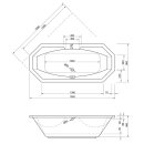 Achteck Whirlpool Sanibay Belluno, 192x86cm, mit Whirlpoolsystem MAXI DELUXE
