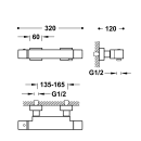 Tres Cuadro Exclusive, Thermostat Brausebatterie, 24k...