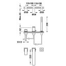 Tres Cuadro Exclusive, Einhebel Wannenrandbatterie, weiss...