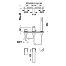 Tres Cuadro Exclusive, Einhebel Wannenrandbatterie, 24k...