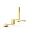 Tres Cuadro Exclusive, Einhebel Wannenrandbatterie, 24k Gold