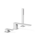 Tres Cuadro Exclusive, Einhebel Wannenrandbatterie, weiss...