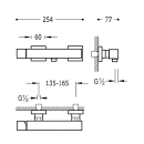 Tres Cuadro Exclusive, Einhebel Brausemischer, chrom