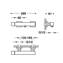 Tres Cuadro Exclusive, Einhebel Brausemischer, 24k Gold matt