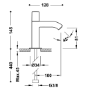 Tres Cuadro Exclusive, Waschtischarmatur, weiss matt