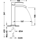 Tres Cuadro Exclusive, Einhebel Waschtischmischer,...