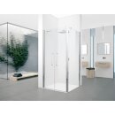 Novellini Young 2B Klappt&uuml;r mit Seitenwand, 74-78cm, chrom