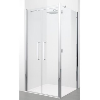 Novellini Young 2B Klappt&uuml;r mit Seitenwand, 68-72cm, weiss