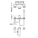 Tres Slim Exclusive, Einhebel Wannenrandbatterie,...