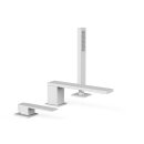 Tres Slim Exclusive, Einhebel Wannenrandbatterie, weiss matt