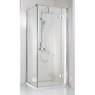 HSK Premium Softcube Dreht&uuml;r, pendelbar, mit Seitenwand, 75cm, 75cm, chromoptik