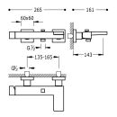 Tres Slim Exclusive, Einhebel Wannenmischer, 24k Gold matt