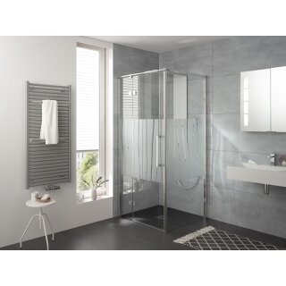 HSK Atlier Plan Dreht&uuml;r mit verk&uuml;rzter Seitenwand, Sondermass bis 102cm, 90cm, chromoptik