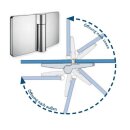 HSK Aperto Dreht&uuml;r pendelbar an Nebenteil + Seitenwand, 120cm, 90cm, chromoptik