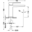 Tres Slim Exclusive, Einhebel Waschtischmischer, Weiss-chrom