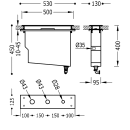Tres Lex-Tres, Schlauchbox zur Fliesenbankmontage, chrom