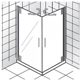 HSK K2P 2 Dreht&uuml;ren als Eckeinstieg , Sondermass, chromoptik