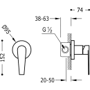 Tres Class-Tres, Unterputz-Einhandmischer (1-Weg), chrom