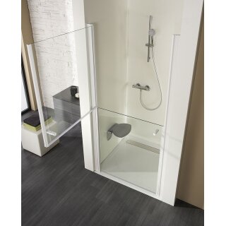 HSK Exklusiv Eckeinstieg, 2-teilig mit geteilten T&uuml;relementen, 80x90cm, weiss