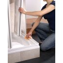 HSK Prima Gleitt&uuml;r Eckeinstieg, 2-teilig, Sondermass, Alu-silber-matt, Echtglas