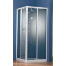 HSK Prima Gleitt&uuml;r Eckeinstieg, 2-teilig, 80x80cm, Alu-silber-matt, Kunstglas