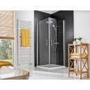 HSK Favorit Nova Eckeinstieg, 2-teilig, 80x80cm, Alu-silber-matt