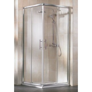 HSK Favorit Gleitt&uuml;r, Eckeinstieg, 4-teilig, 120x80cm, weiss