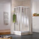 HSK Favorit Gleitt&uuml;r Eckeinstieg, 3-teilig, 75x75cm, alu, Echtglas
