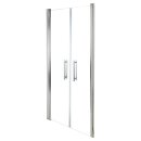 Euroshowers Duo Door - Pendelt&uuml;r Duschkabine, 76-80cm (33+43cm), Aluminium eloxiert, teilweise Milchglas