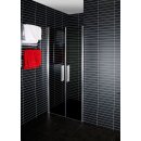 Euroshowers Duo Door - Pendelt&uuml;r Duschkabine, 76-80cm (33+43cm), Aluminium eloxiert, teilweise Milchglas