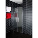 Euroshowers Duo Door - Pendelt&uuml;r Duschkabine, 86-90cm (43+43cm), Aluminium eloxiert, Klarglas