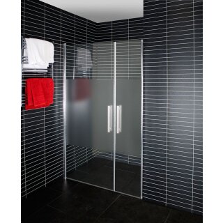 Euroshowers Duo Door Spezial - Pendelt&uuml;r Duschkabine, 184-188cm (97+87cm), Aluminium eloxiert, Klarglas