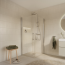 Euroshowers Corner Eckeinstieg Duschkabine, 90cm, 100cm, Aluminium eloxiert, Klarglas