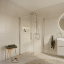 Euroshowers Round Viertelkreisdusche, 90cm, 100cm, Aluminium eloxiert, Get&ouml;ntes Glas