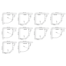 Euroshowers Round Viertelkreisdusche, 70cm, 100cm, Aluminium eloxiert, Teilweise Milchglas