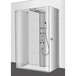 HSK Walk In Lavida 1 Glaselement + Dreht&uuml;r + Seitenwand