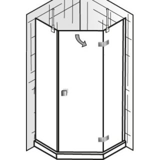 HSK Atelier F&uuml;nfeckdusche, 3-teilig