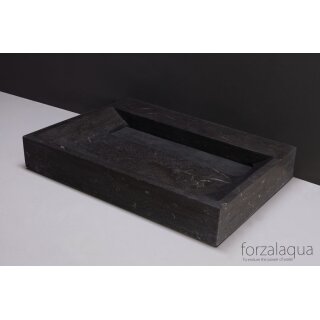 Forzalaqua Stein Waschbecken, BELLEZZA BLUESTONE MATT GESCHLIFFEN 60X40X9CM 1X&Oslash;36MM
